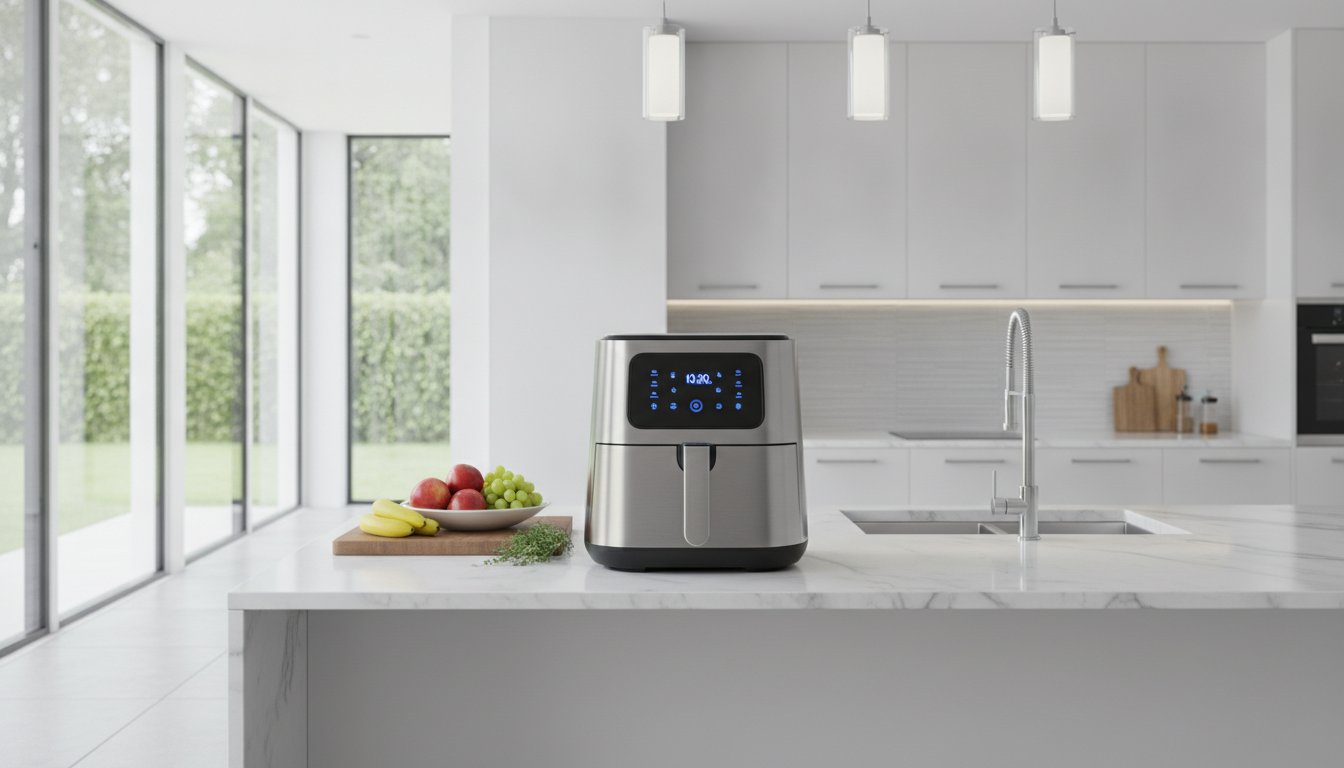 Air fryer premium besar untuk keluarga di dapur moden