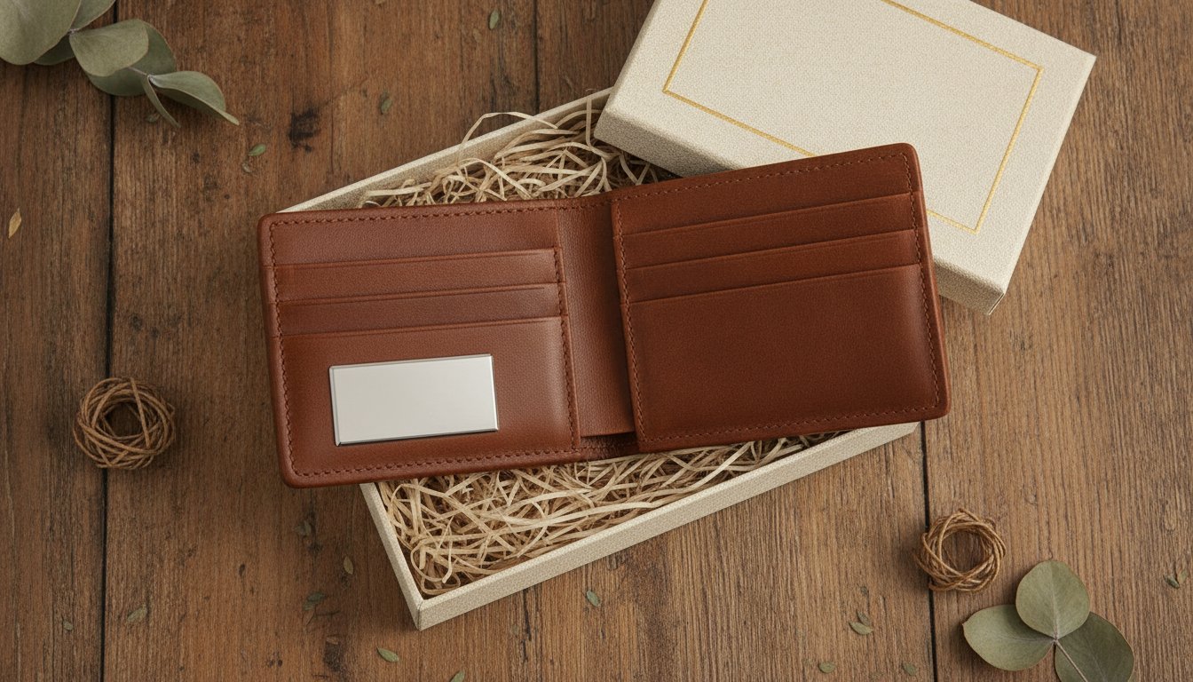Dompet kulit lelaki berukir terbaik di Malaysia 2026 dalam kotak hadiah