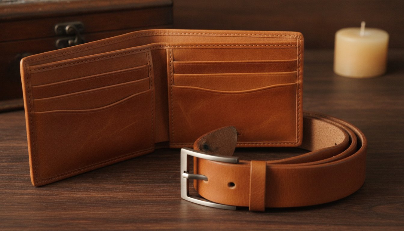 Dompet kulit lembu tulen dengan set tali pinggang RM50 hingga RM150