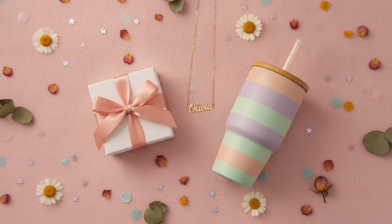 Idea hadiah birthday untuk best friend perempuan termasuk gift box dan name necklace