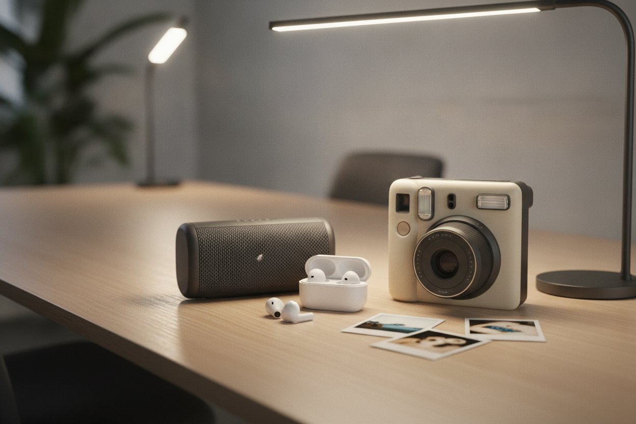 Hadiah untuk kawan RM150 hingga RM400 speaker Bluetooth earbud dan kamera instant