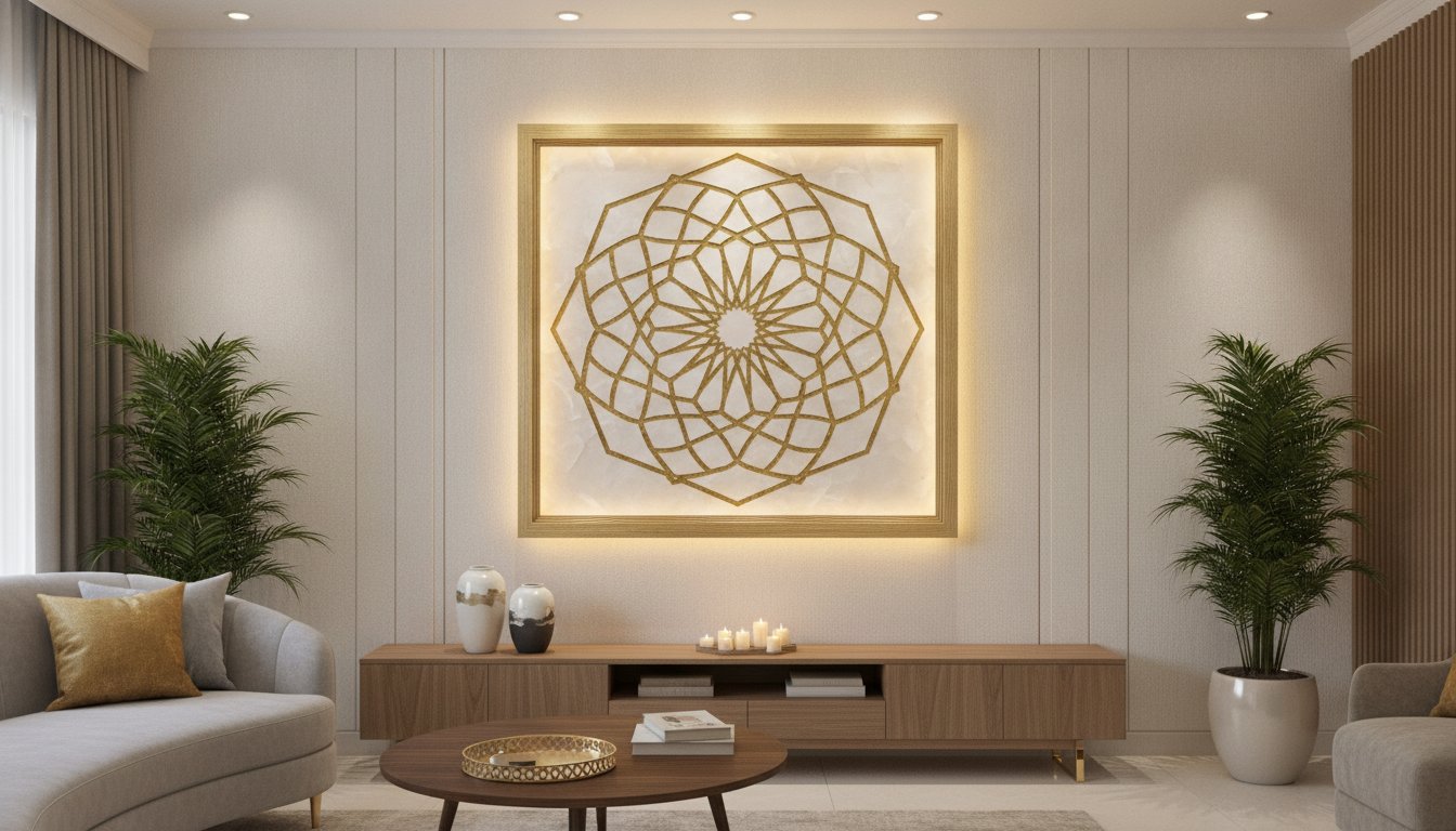 Kaligrafi hiasan dinding acrylic premium untuk ruang tamu Muslim