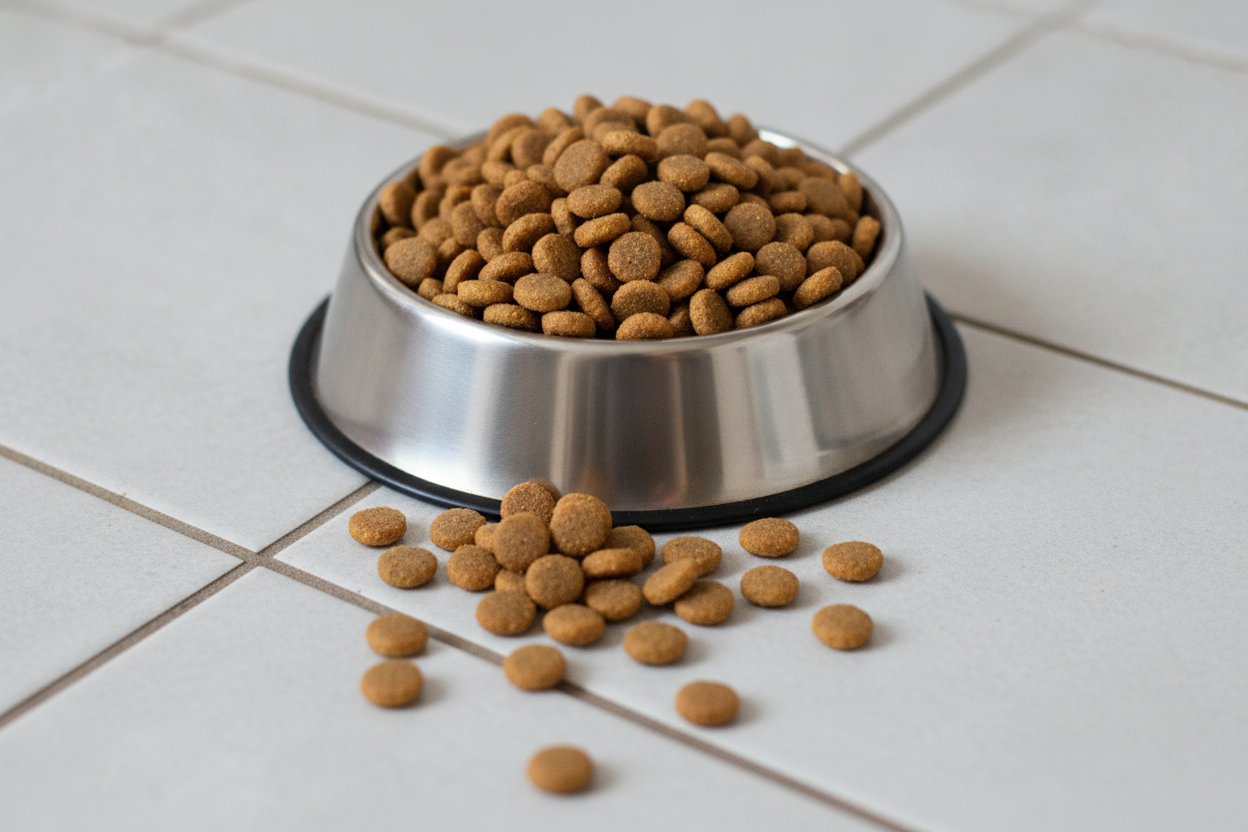 Makanan kucing kering bajet dalam mangkuk untuk harga berpatutan