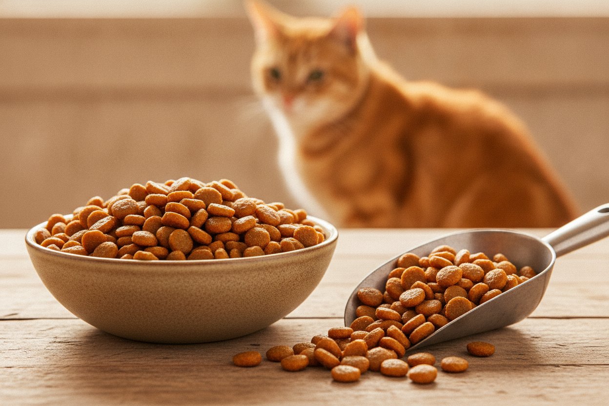 Makanan kucing premium pertengahan harga kibble berkualiti