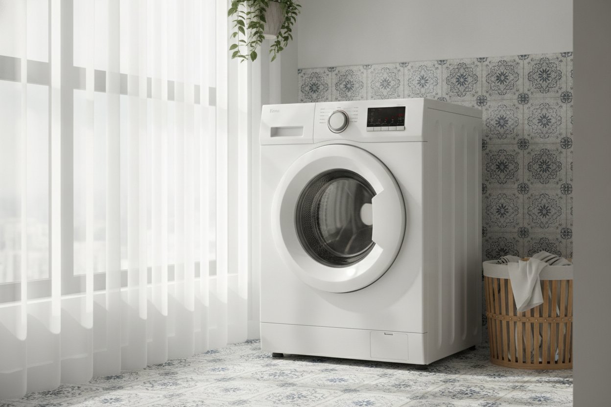 Mesin basuh front load bajet bawah RM1200 di apartmen kecil
