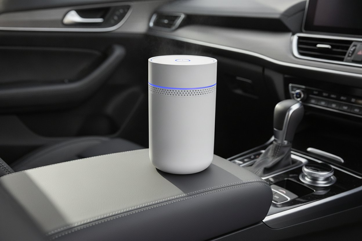 Penulen udara kereta di atas console tengah kabin moden