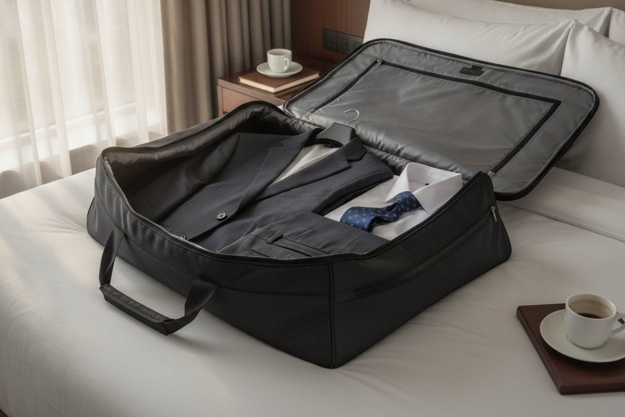 Suit carrier branded premium American Tourister dan Samsonite untuk bawa sut