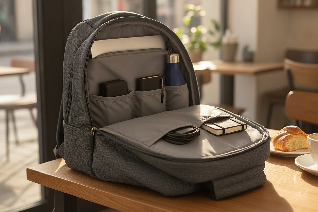 Beg galas harian dengan petak laptop kemas untuk kerja dan travel
