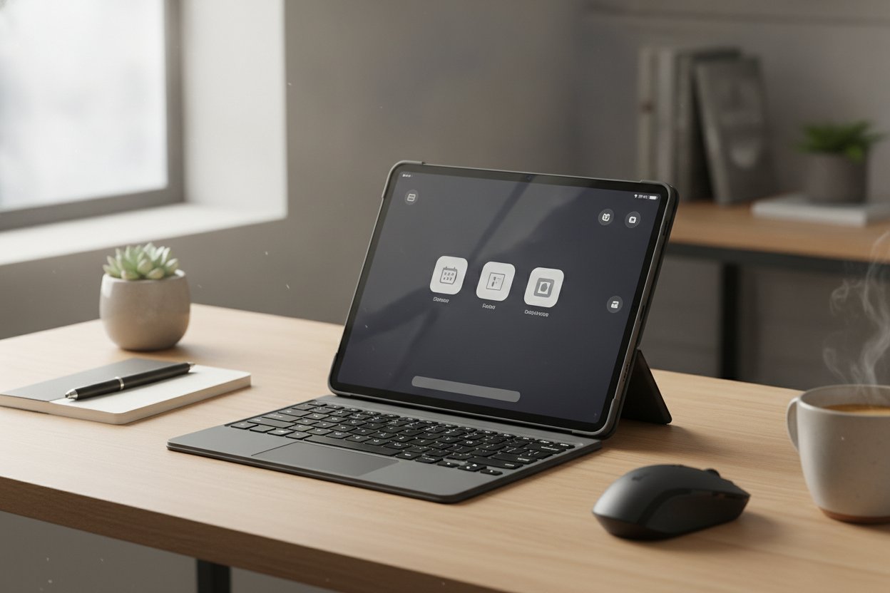 iPad Air dengan casing papan kekunci untuk produktiviti