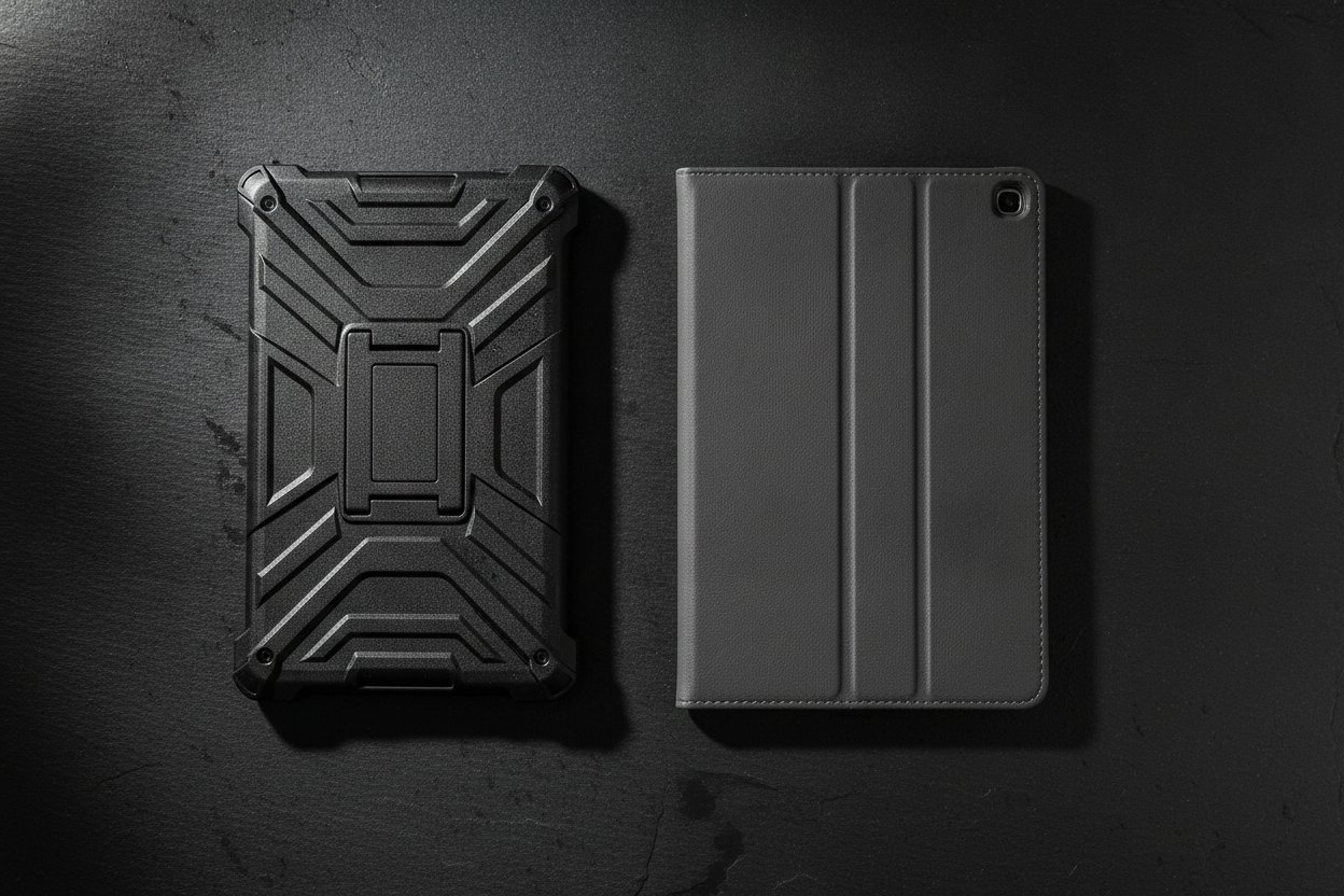 Casing iPad Air lasak dengan penjuru diperkukuh dan folio magnetik nipis
