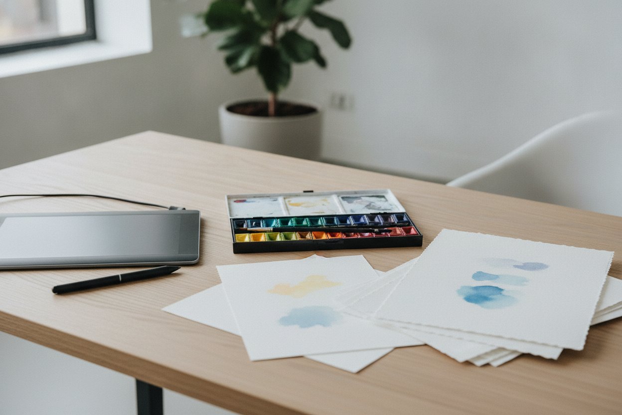 Drawing tablet dan cat air artist-grade untuk hadiah artis
