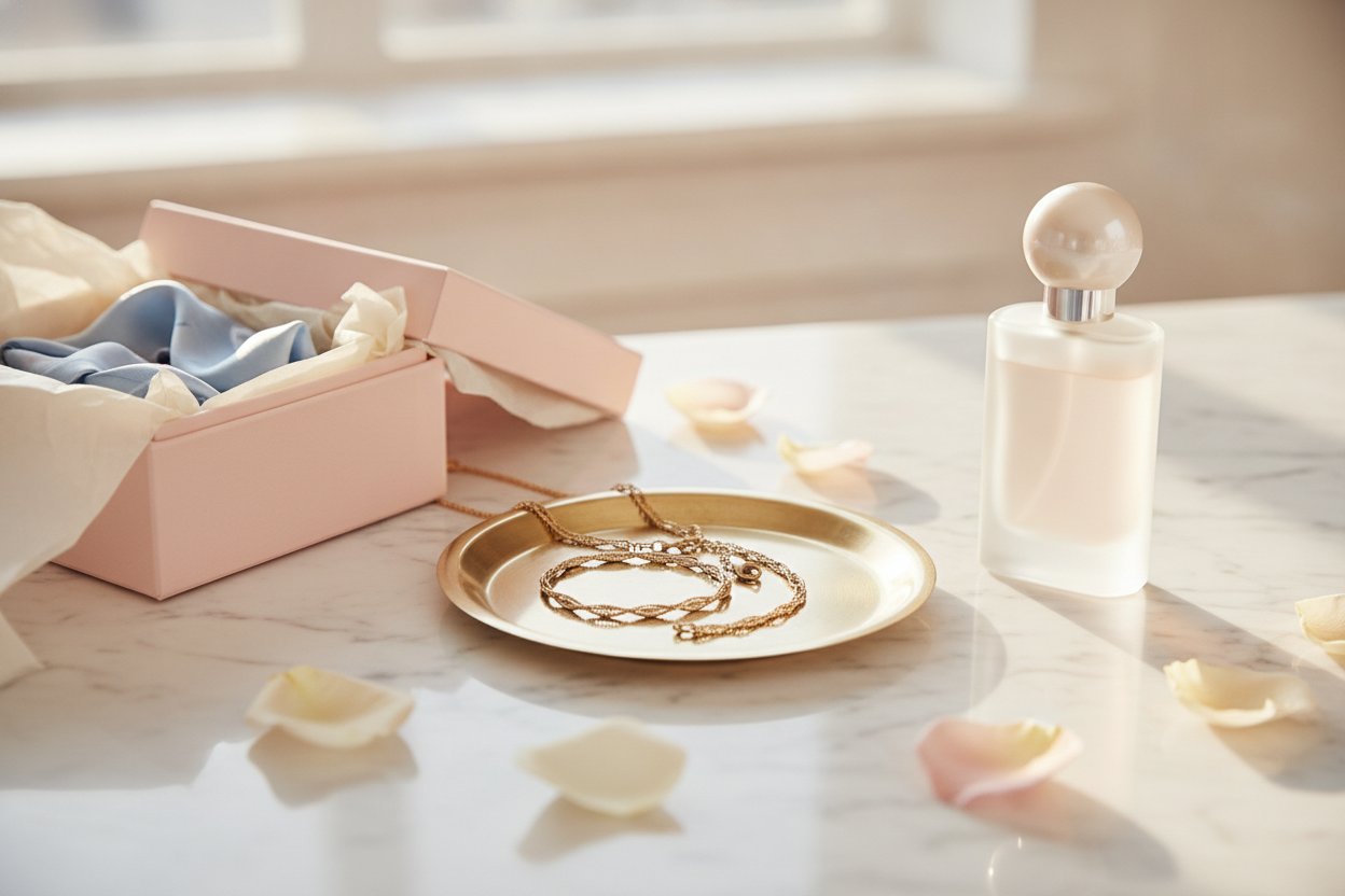 Hadiah untuk perempuan RM50 hingga RM150 rantai emas dan minyak wangi