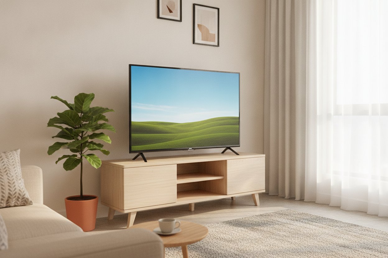 TV 4K bajet bawah RM1500 di ruang tamu kecil