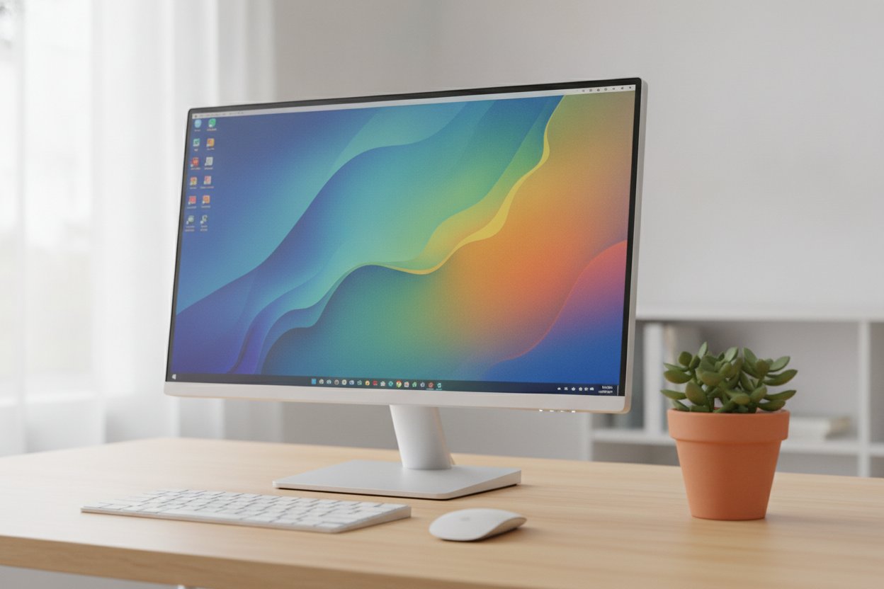 Monitor komputer bajet bawah RM700 di meja pejabat rumah Malaysia
