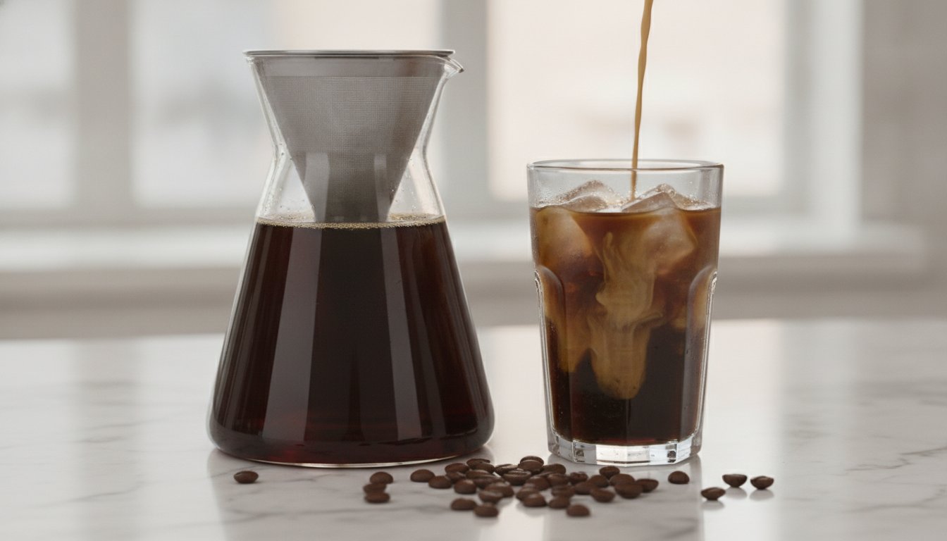 Pembuat kopi cold brew terbaik di Malaysia 2026 dengan kopi dan ais